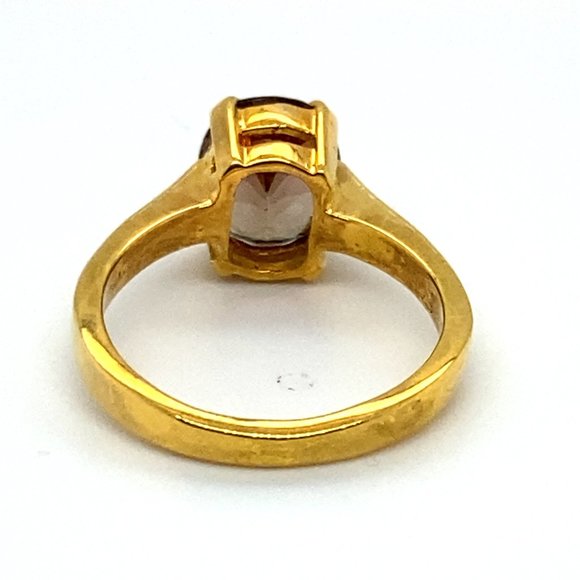 Padparadscha Tourmalne 3.03ct Solid 18K Yellow Gold Ring - Picture 5 of 6